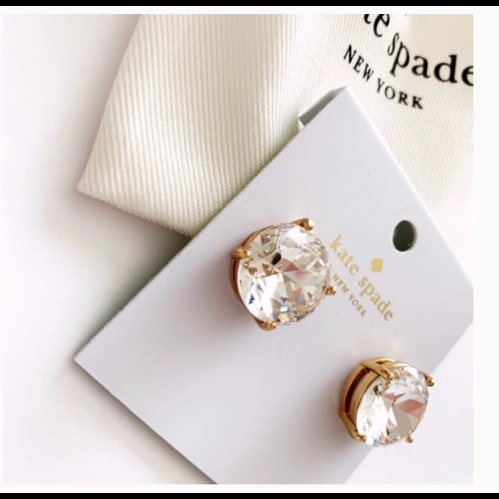 NWT Kate Spade “Clear” Stud Earrings - Picture 2 of 5
